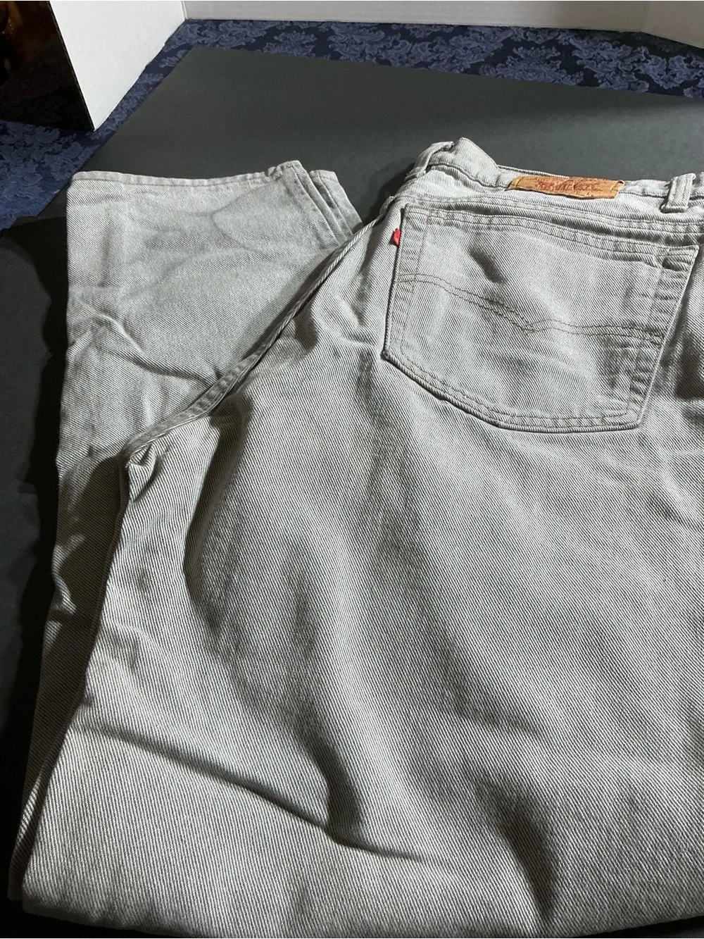 Levi's Men's Relaxed Fit Gray Denim Jeans with Leather Patch